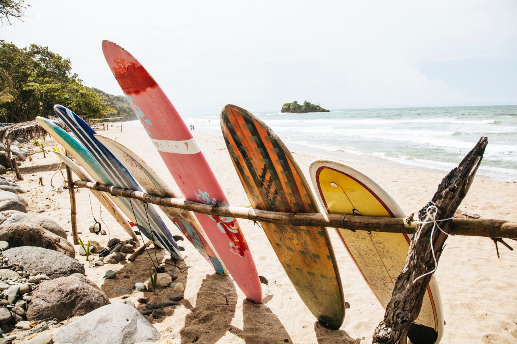 Surf boards on a beach