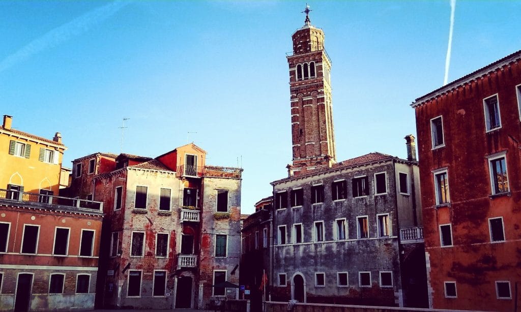 Local Piazza in Venice, Italy