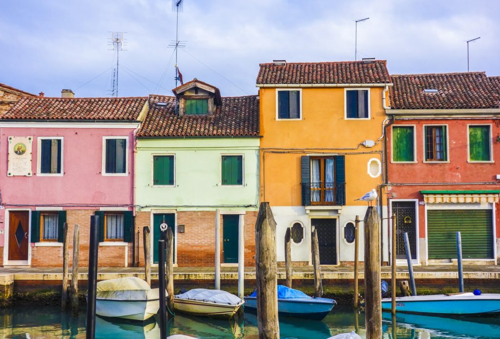 Colorful houses in Murano, Venice, Italy