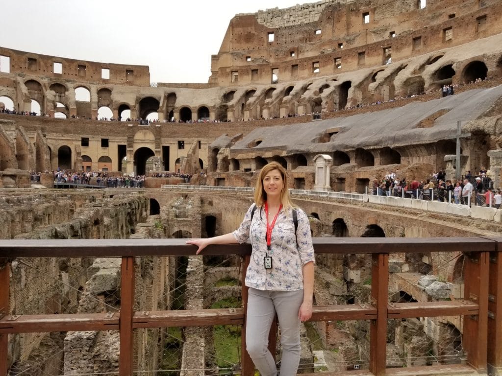 Interior floor of the Colosseum in Rome