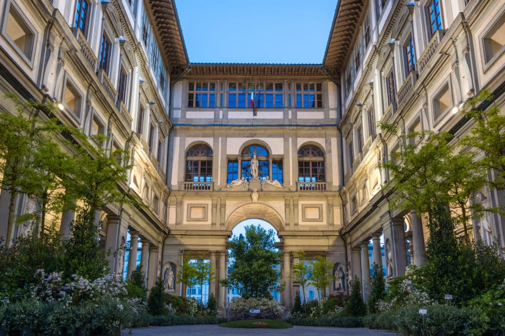 Uffizi gallery in Florence, Italy. It is one of the oldest and most famous art museums of Europe.