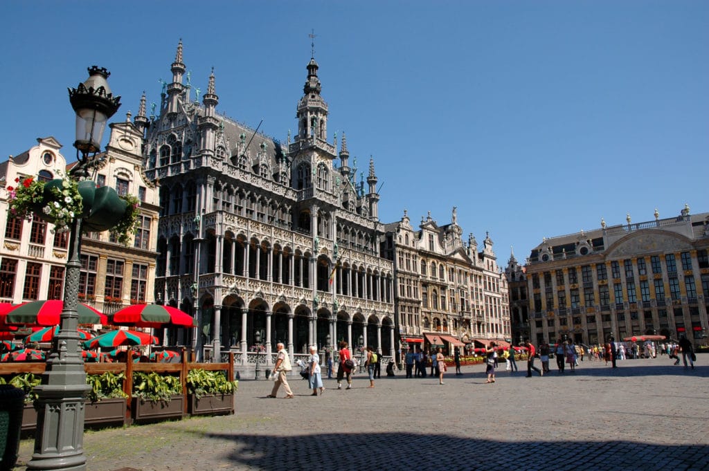 A view of the Grand Place in Brussels, Belgium.