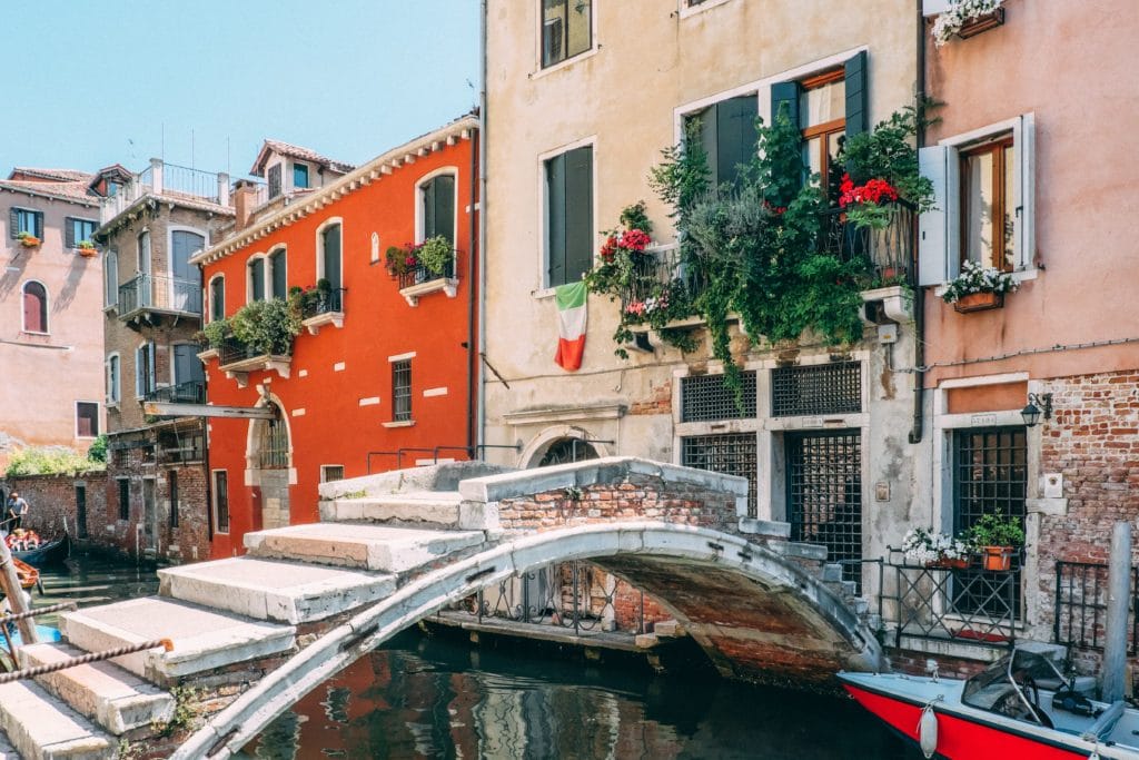 bridge over canal in Venice