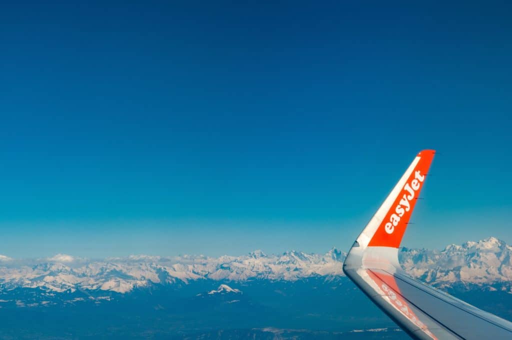 wing of easy jet plane