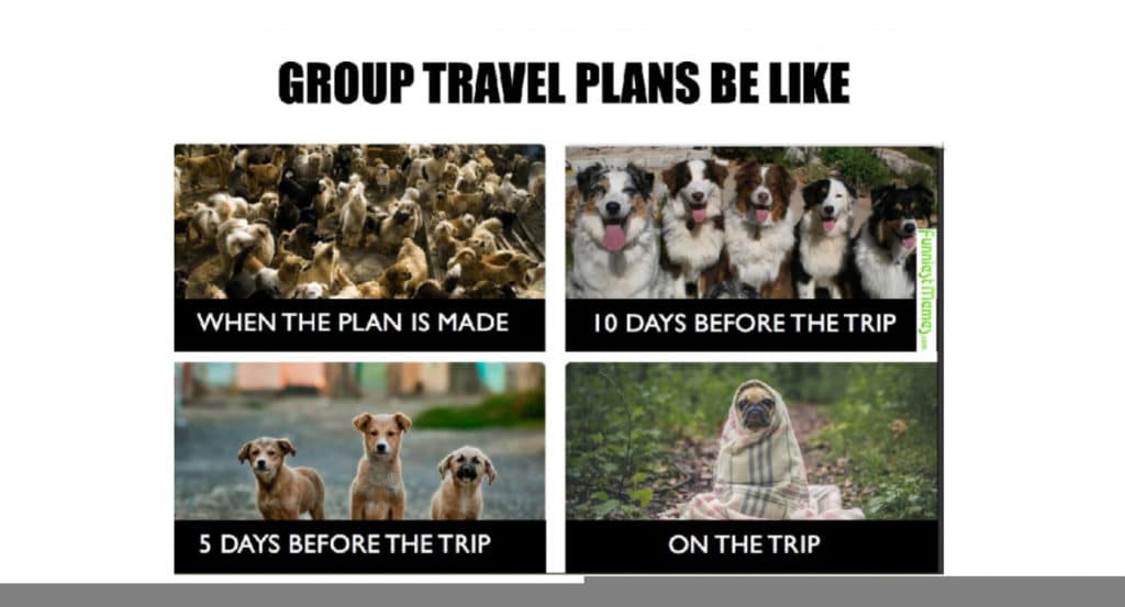 planning trip with friends meme