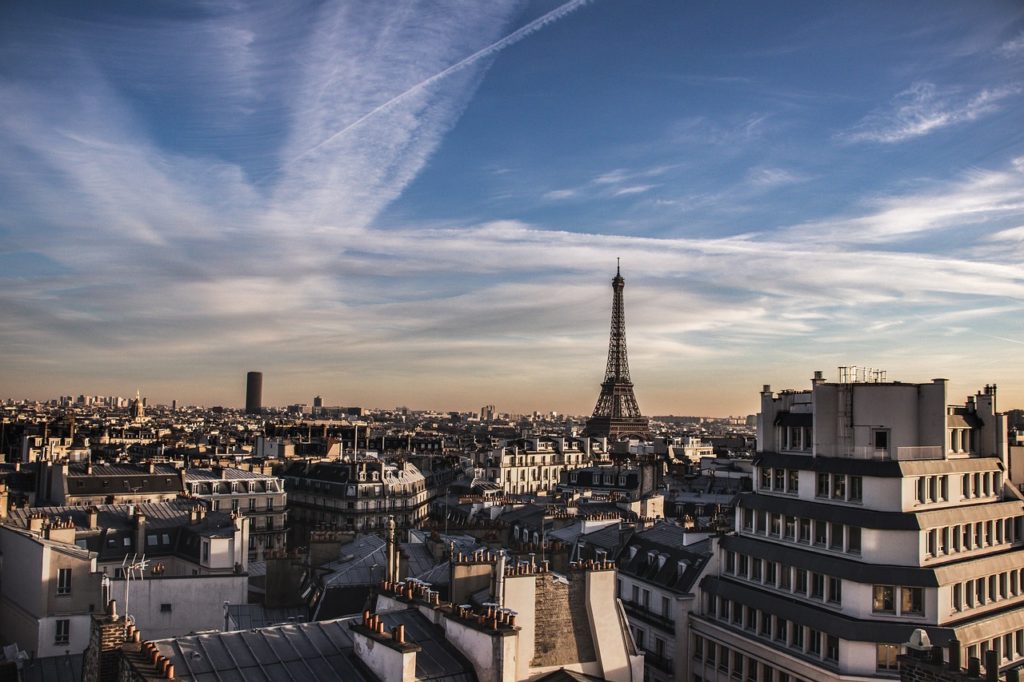 Eiffel Tower from a distance up high