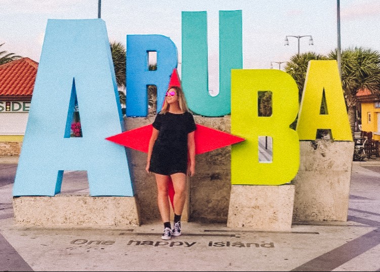 Aruba sign near Oranjestad