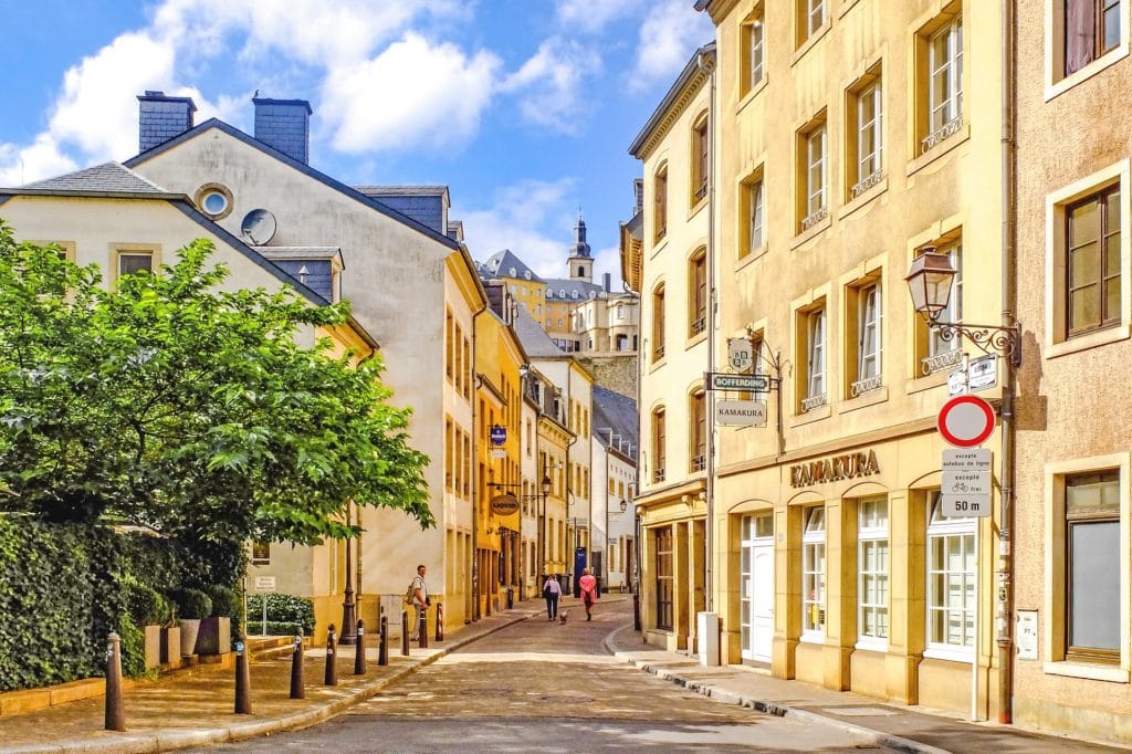 Luxembourg City street - Luxembourg March 