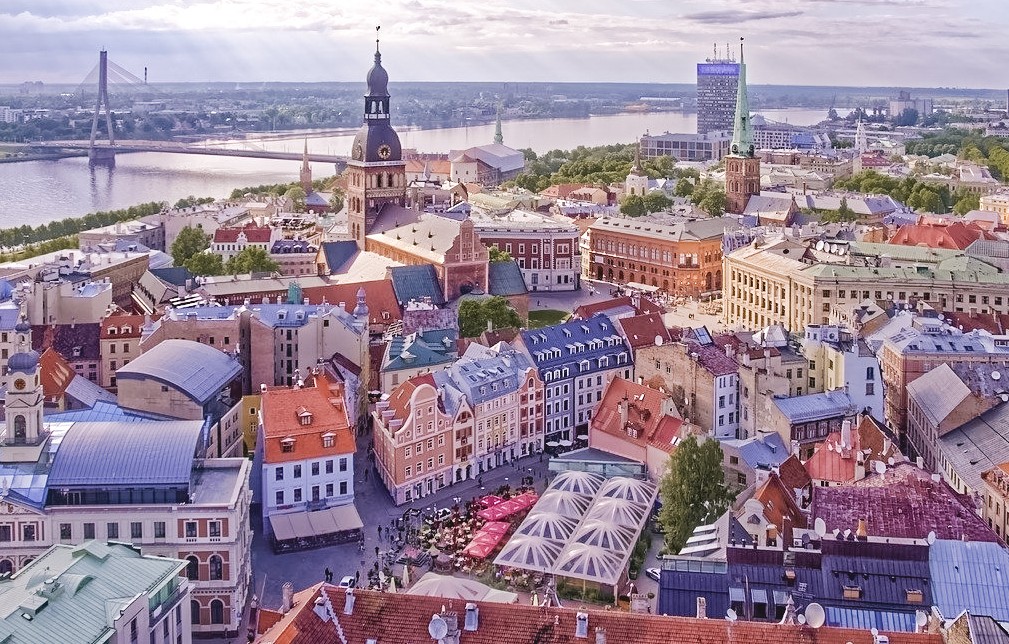 Aerial view of Riga - Where to eat in Riga