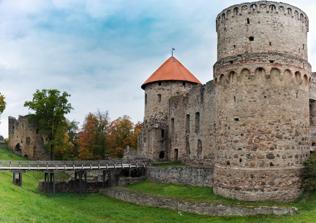 Medieval castle ruins in Cesis, Latvia