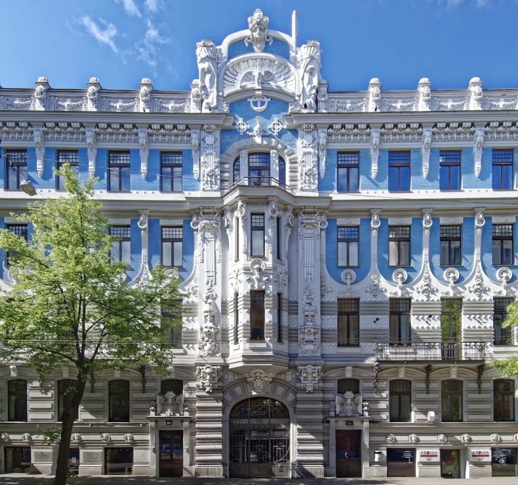 art nouveau building in Riga, Latvia
