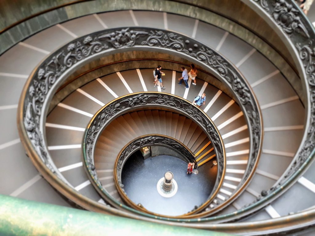 Spiral staircase at the Vatican Museums