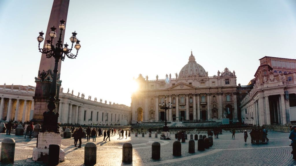 Sunrise at St. Peter's Square in Vatican City