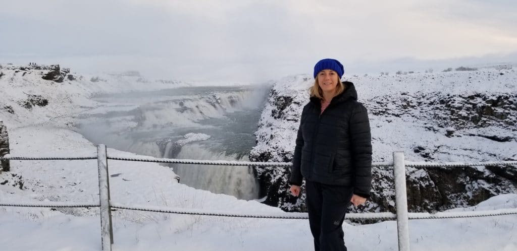 Eden Fite at Gullfoss in Iceland