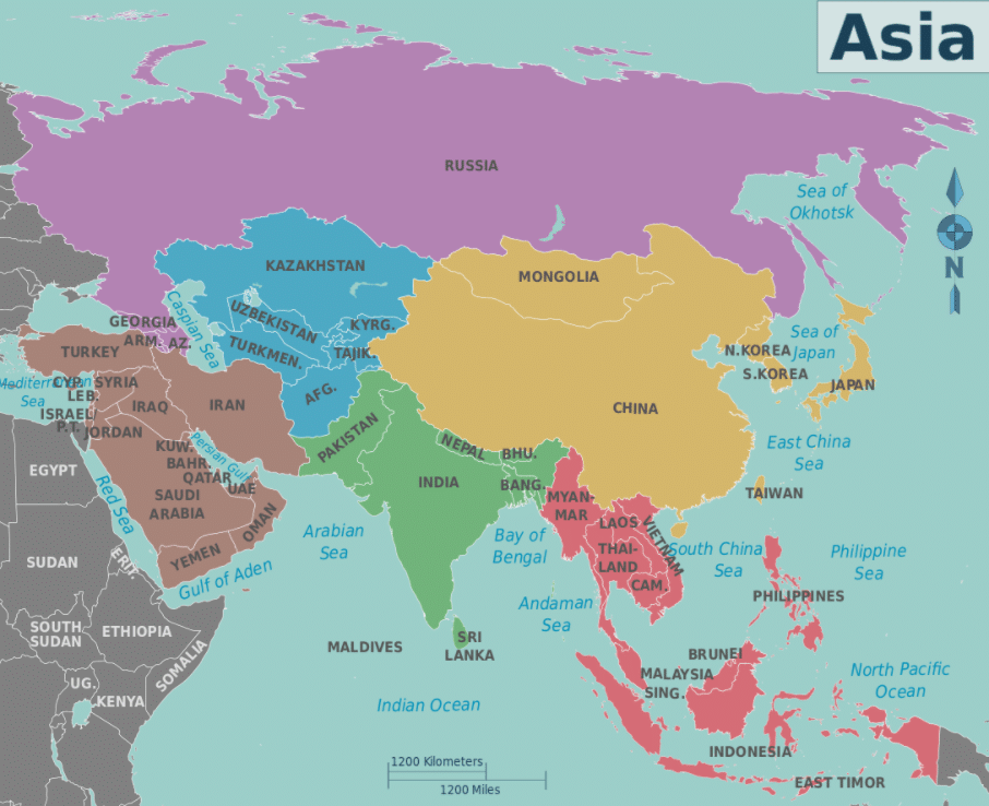 Map of Asia