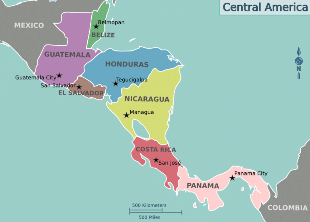 Countries in Central America